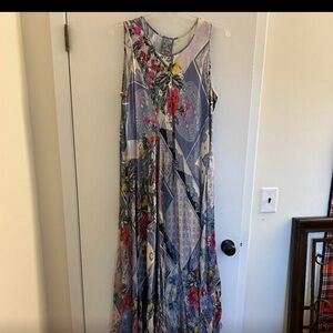 JOHNNY WAS multi color maxi dress Size XL